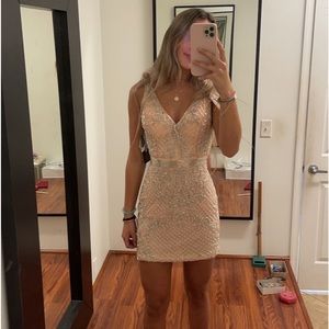 Light pink, beaded primavera dress